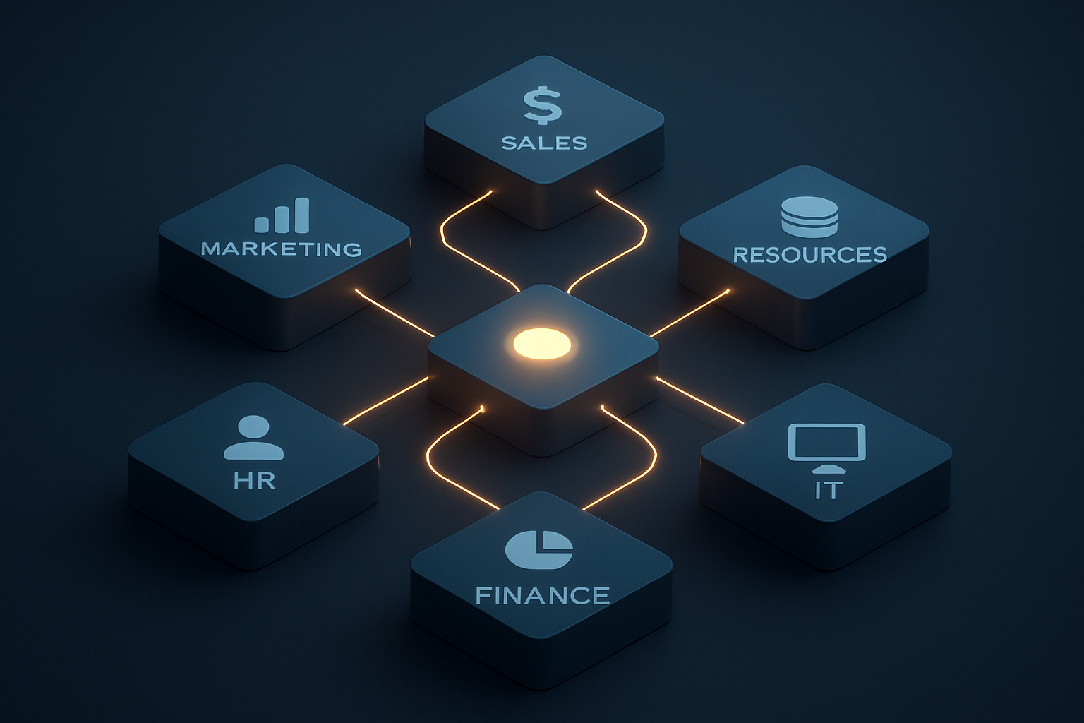 Company Ecosystem in Glowing Harmony